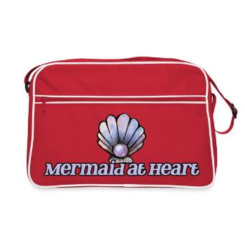 Sirène au cœur Emblème de la Coquille - Sac Retro - rouge/blanc - Devant