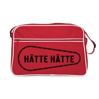 Hätte Hätte Fahrradkette – Geschenk für Radfahrer - Retro Tasche - Rot/Weiß - Vorne