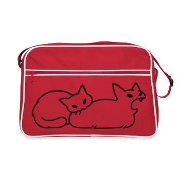 Amoureux des Chats Humour Chat Mignon Original - Sac Retro - rouge/blanc - Devant