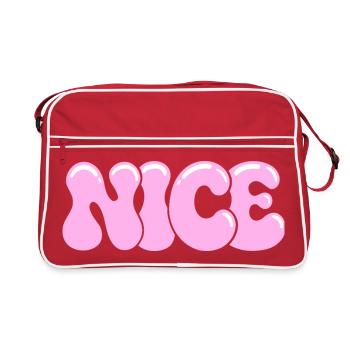 Schöne pastellrosa Bläschen - Retro Tasche - Rot/Weiß - Vorne