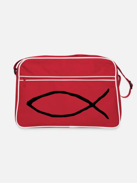 Christian fish - Retro Bag - red/white