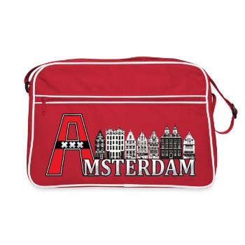 Amsterdam avec un grand A - Sac Retro - rouge/blanc - Devant