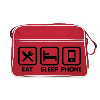 manger dormir téléphone - Sac Retro - rouge/blanc - Devant