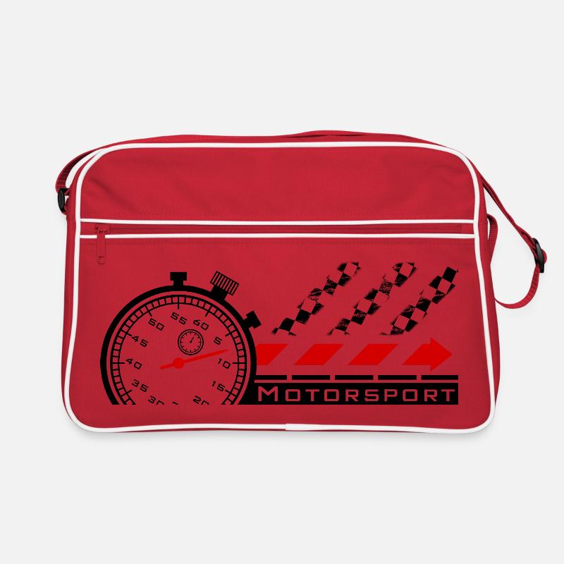Chronomètre de sport automobile - Sac Retro - rouge/blanc