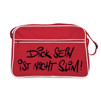 Dicksein Humor Saying Pun - Retro Bag - red/white - Front