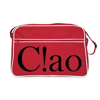 Ciao, lettrage avec point d’exclamation - Sac Retro - rouge/blanc - Devant