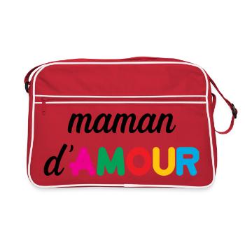 Maman d'Amour - Muttertag - Retro Tasche - Rot/Weiß - Vorne