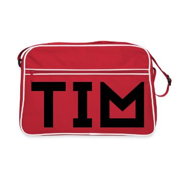 First name Tim - Retro Bag - red/white - Front