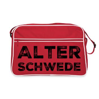 Old Swede Funny Expression Saying - Retro Bag - red/white - Front