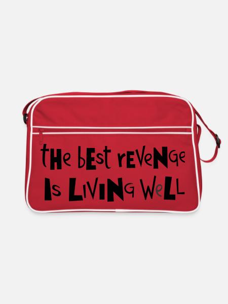 Beste Rache ... von Cean - Retro Tasche - Rot/Weiß - Vorne