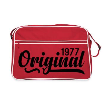 1977 birthday 48 years old, retro 1977 - Retro Bag - red/white - Front
