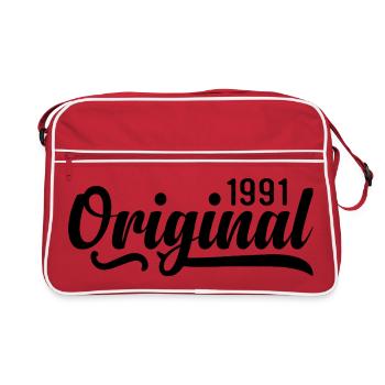 1991 birthday 34 years old, retro 1991 - Retro Bag - red/white - Front