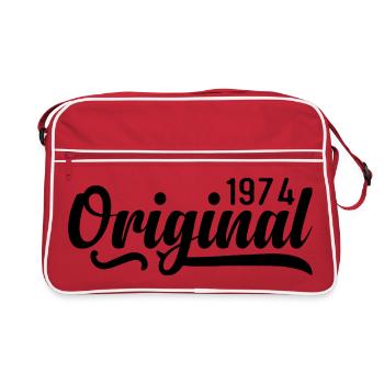 1974 birthday 51 years old, retro 1974 - Retro Bag - red/white - Front