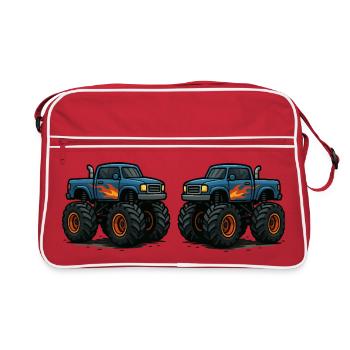 MonsterTruck Flames Cruiser - Retro Bag - red/white - Front