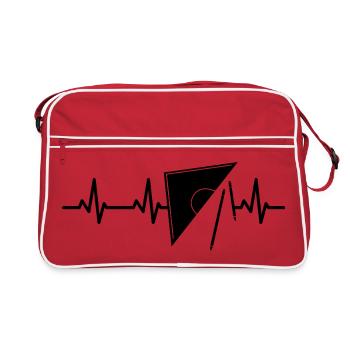 Geometrie Dreieck Herzschlag - Retro Tasche - Rot/Weiß - Vorne
