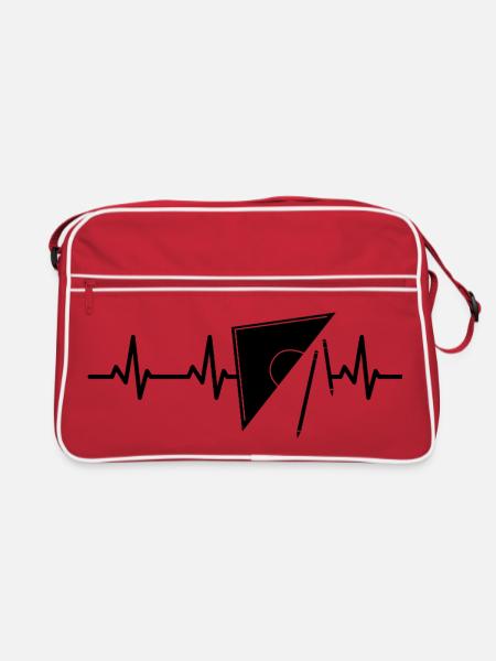 Geometry Triangle Heartbeat - Retro Bag - red/white - Front