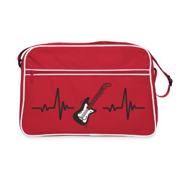 Guitare Électrique Rythme Musique Rock Cœur Corde - Sac Retro - rouge/blanc - Devant