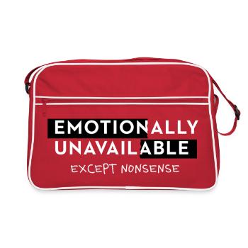 Emotionally Unavailable Saying Meme Style Typo - Retro Bag - red/white - Front