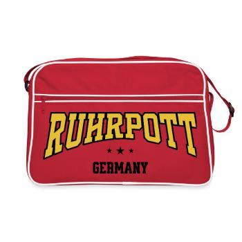 Lettrage Ruhrpott Retro College Noir Jaune - Sac Retro - rouge/blanc - Devant
