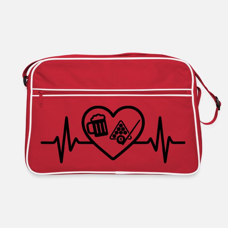 Herz Billard Bier Retro Tasche
