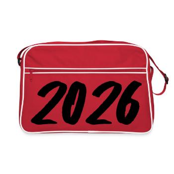 Year 2026 Brushstroke - Retro Bag - red/white - Front