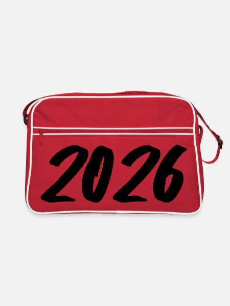 Year 2026 Brushstroke - Retro Bag - red/white - Front