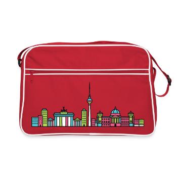 Tour de télévision de la Skyline de Berlin City Art moderne en ligne - Sac Retro - rouge/blanc - Devant