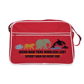 Freedom instead of cage - Retro Bag - red/white - Front