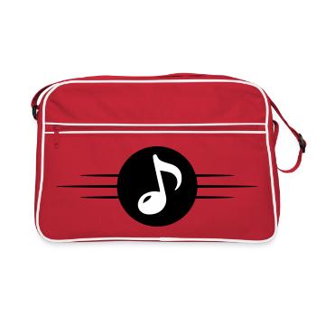Ligne de symbole des notes de musique - Sac Retro - rouge/blanc - Devant