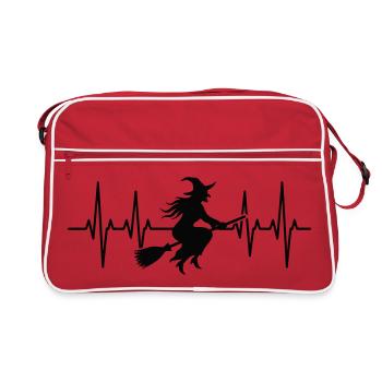 Le vol de la sorcière dans le design des battements de cœur - Sac Retro - rouge/blanc - Devant