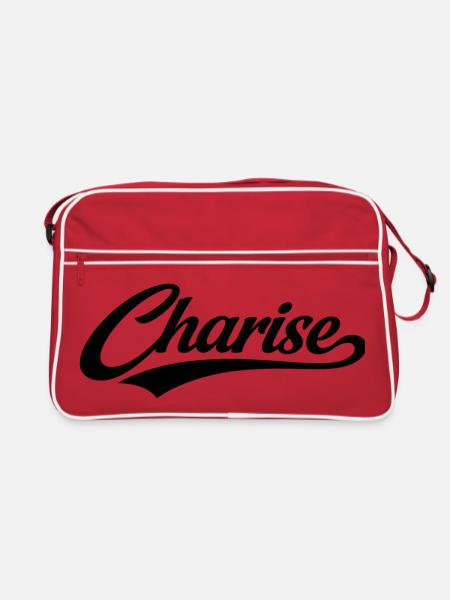 Nom de Chaise, premier nom de famille, cadeaux de famille - Sac Retro - rouge/blanc - Devant