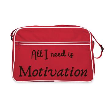 Sigura Design Motivation Typografie Zitat - Retro Tasche - Rot/Weiß - Vorne