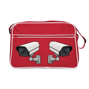 Dual Camera Surveillance Art - Retro Bag - red/white - Front