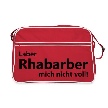 Laber Rhabarber mich nicht voll! - Retro Tasche - Rot/Weiß - Vorne