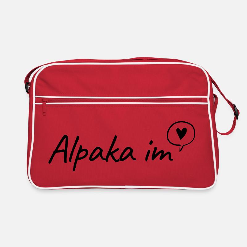 Alpaka im Herzen Retro Tasche