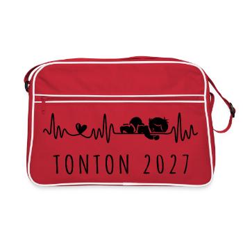 Futur Tonton 2027 Annonce Grossesse Pour Oncle - Retro Bag - red/white - Front