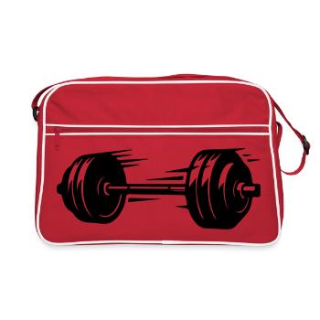 Barbell Symbol Dumbbells - Retro Bag - red/white - Front
