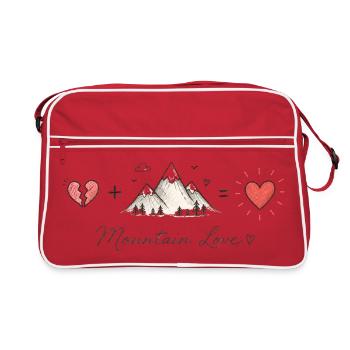 Les montagnes guérissent le cœur | Randonnée et aménagement extérieur - Sac Retro - rouge/blanc - Devant