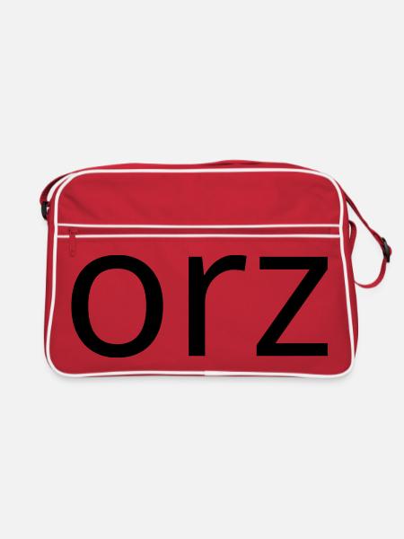 orz emoticon despair ASCII classic - Retro Bag - red/white - Front