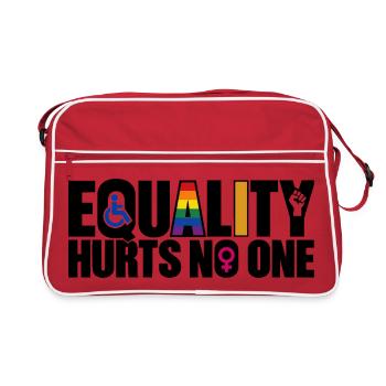 Equality Hurts No One – Gleichberechtigung - Retro Tasche - Rot/Weiß - Vorne