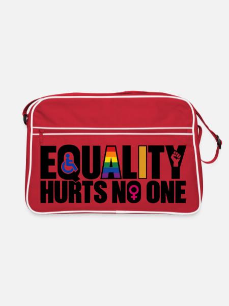Equality Hurts No One – Gleichberechtigung - Retro Tasche - Rot/Weiß