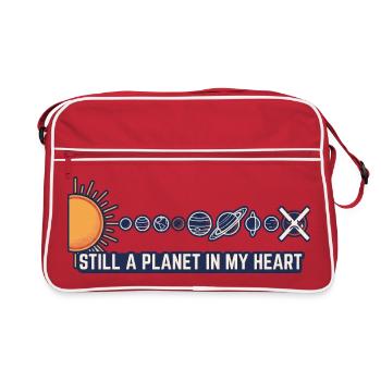 Pluto zählt immer noch – Sonnensystem-Humor - Retro Tasche - Rot/Weiß - Vorne