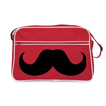 moustaches moustache barbe - Sac Retro - rouge/blanc - Devant