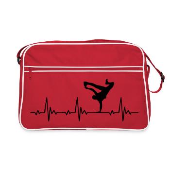 Streetdance breakdance heartbeat frequency pulse - Retro Bag - red/white - Front