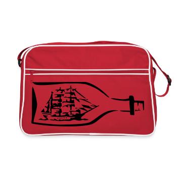 bouteille navire - Sac Retro - rouge/blanc - Devant