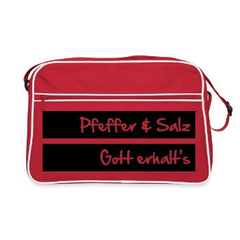 Pfeffer und Salz - Gott erhalt's - Retro Tasche - Rot/Weiß - Vorne
