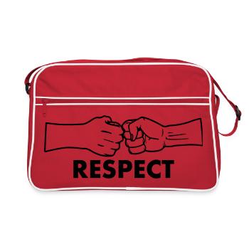 Respectez deux poings avec le texte 'RESPECT' - Sac Retro - rouge/blanc - Devant
