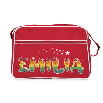 Prénom Emilia Nom de jeune fille cadeau - Sac Retro - rouge/blanc - Devant