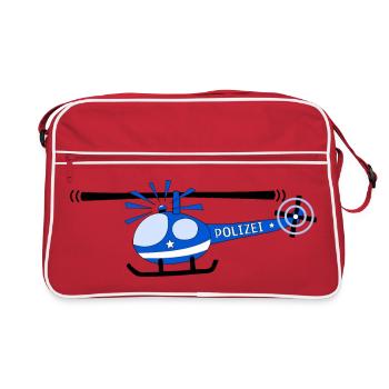 Police hélicoptère Enfants - Sac Retro - rouge/blanc - Devant