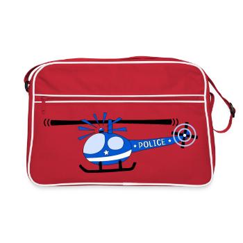 Hélicoptère Police Enfants - Sac Retro - rouge/blanc - Devant